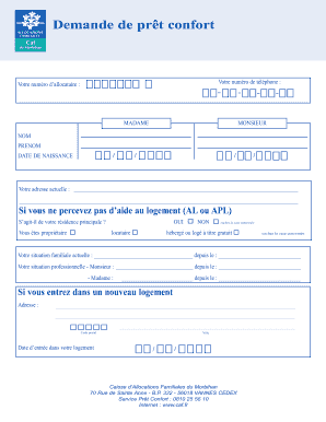 Demande de prêt confort