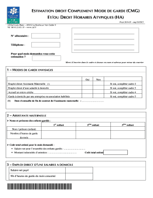 ESTIMATION DROIT COMPLEMENT MODE DE GARDE (CMG)