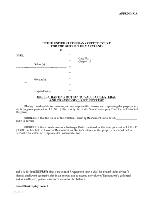 Order Granting Motion to Value Collateral and Avoid Security Interest