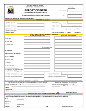 Philippine Report of Birth Abroad