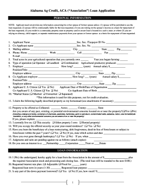 Alabama Ag Credit Loan Application