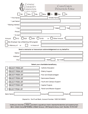 Catholic Community Foundation Donation Form