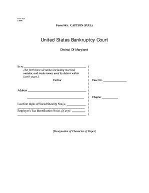 US Bankruptcy Court Form 16A