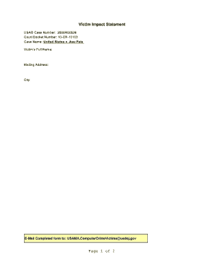 Victim Impact Statement Form