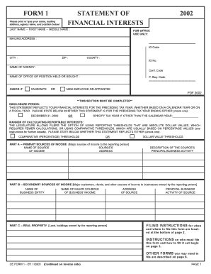 Florida Financial Interest Disclosure Form