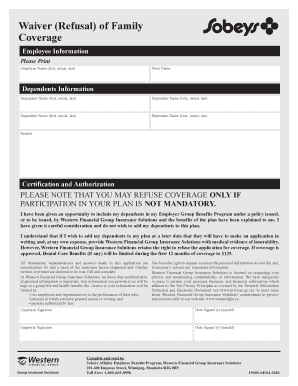 Employee Dependent Coverage Waiver Form