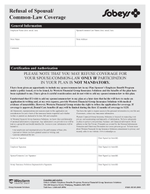 Spousal Common-Law Coverage Refusal Form