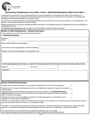 Community Infrastructure Levy Self Build Exemption Claim Form