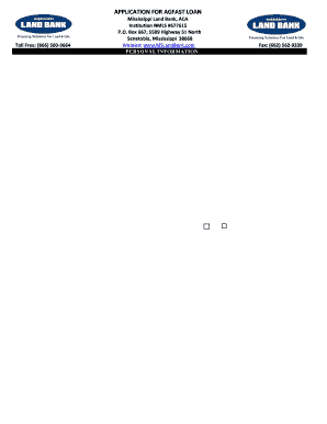 Mississippi Land Bank Agfast Loan Application