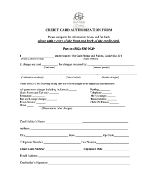 Credit Card Authorization Form