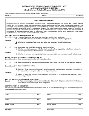 Lead-Based Paint Disclosure Form