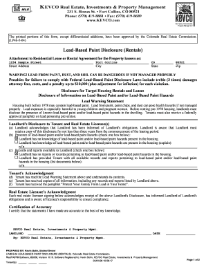 Lead-Based Paint Disclosure for Rentals
