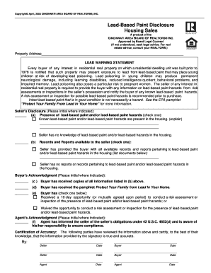 Lead-Based Paint Disclosure Form