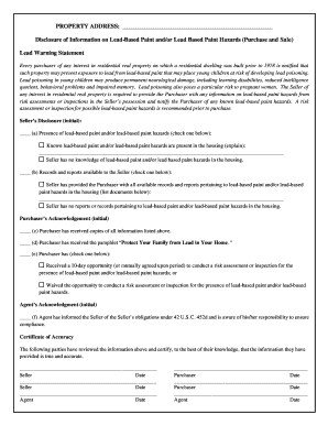 Lead-Based Paint Disclosure Form