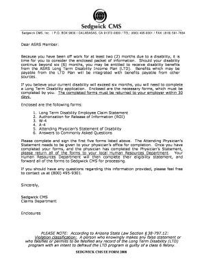 Long Term Disability Employee Claim Statement