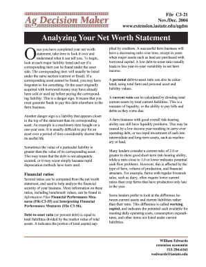 Analyzing Your Net Worth Statement