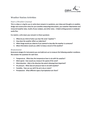 Weather Journal Template