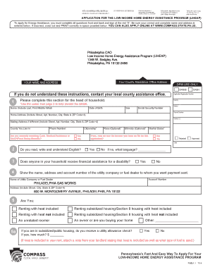 Pennsylvania Low Income Home Energy Assistance Program Application