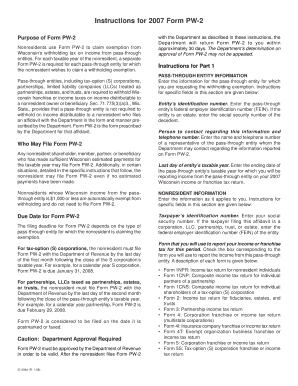 Wisconsin Form PW-2