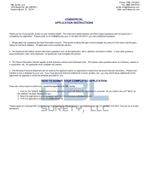 Commercial Surety Bond Application