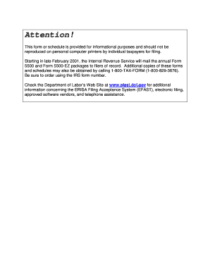 Schedule R (Form 5500) Retirement Plan Information