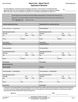 Chandler Alarm Permit Application