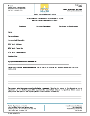 Florida Reasonable Accommodation Request Form