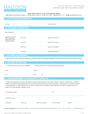 IRA to IRA LLC Transfer Form