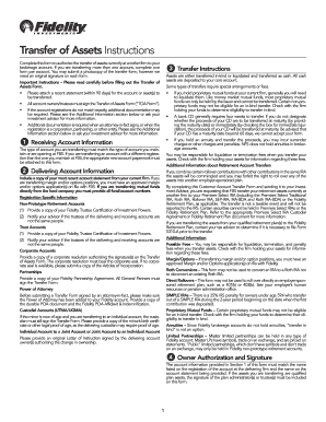 Transfer of Assets Form
