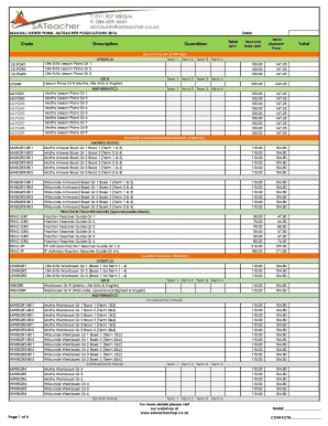 Manual Order Form - SaTeacher Publications