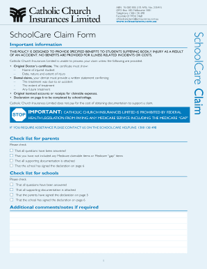 SchoolCare Claim Form