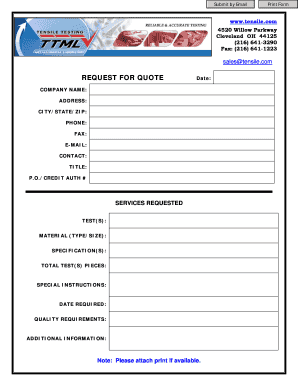 Request for Quote Form