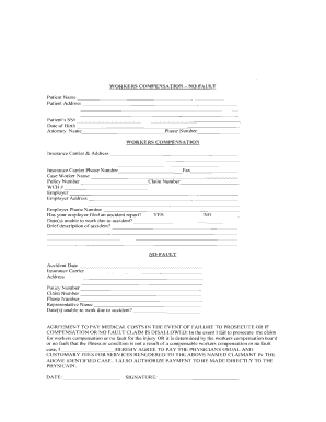 Workers Compensation No Fault Form