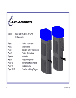 Oval Vacuum Installation and Safety Manual