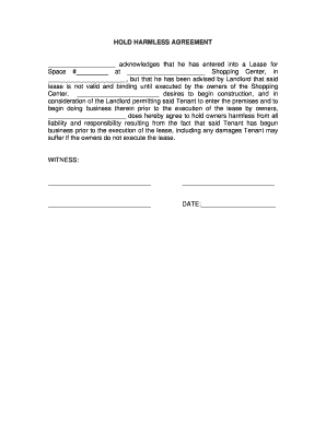 Hold Harmless Agreement