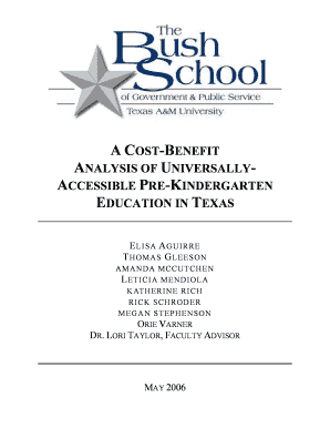 Cost benefit analysis template pdf - A Cost-Benefit Analysis of High-Quality Universally-Accessible Pre-Kindergarten Education in Texasdoc - texanscareforchildren