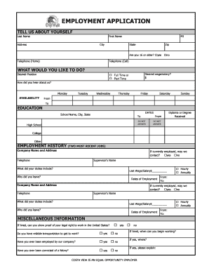 Employment Application Form