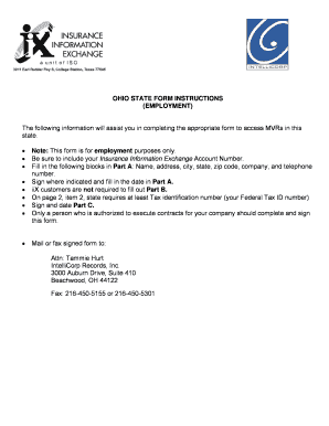 Ohio BMV Record Request Form