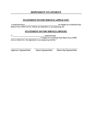 FMF Service Eligibility Statement