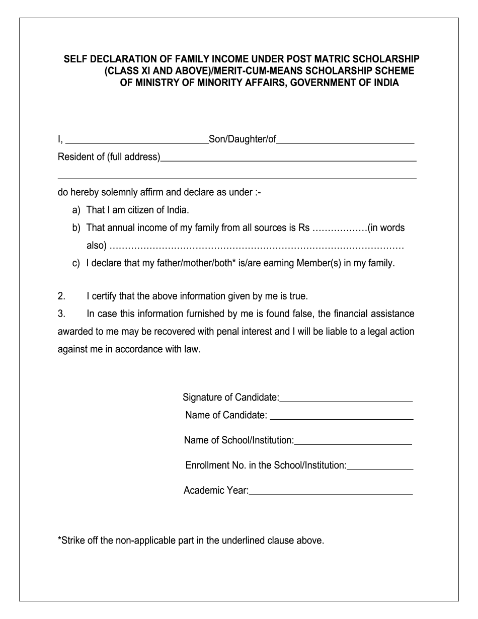 Boost Efficiency With Our Editable Form For Self Declaration Form For 