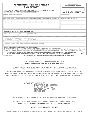 Philadelphia Fire and EMS Report Application