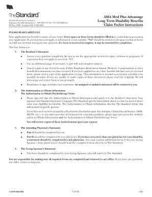 AMA Med Plus Advantage Long Term Disability Claim Form