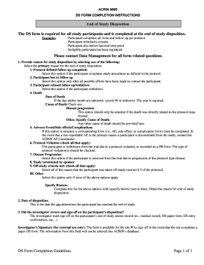 ACRIN 6690 End of Study Disposition Form