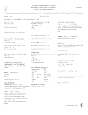 West Virginia EPSDT 30 Month Form