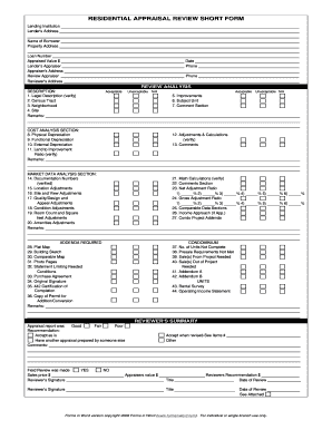 Residential Appraisal Review Short Form