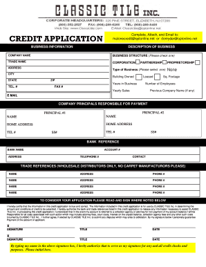 Credit Application Form