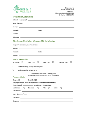 Sponsorship Application