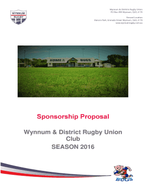 Sponsorship Proposal - Wynnum Rugby