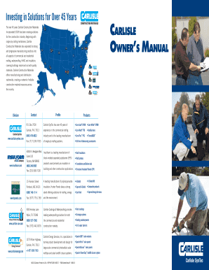 Carlisle Roofing System Owner's Manual