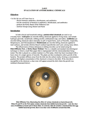 Lab 5 Antimicrobial Chemicals Evaluation